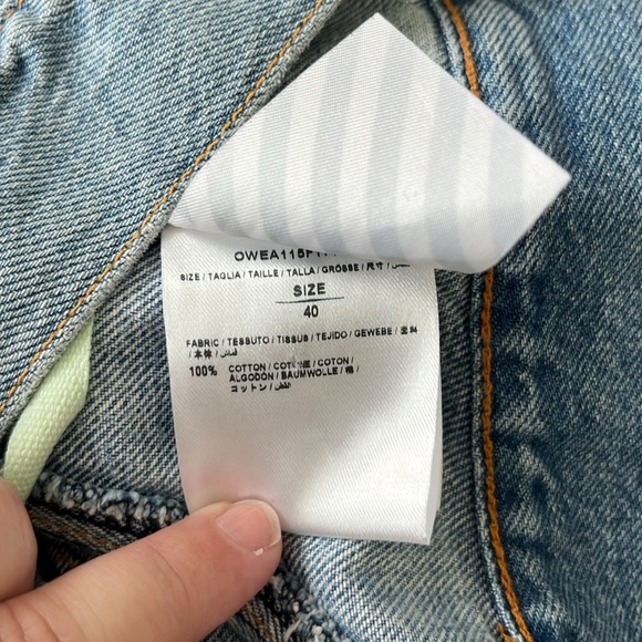 Off-White Virgil Abloh Cropped Denim Jacket 'Handmade' Applique Jean Jacket - Picture 13 of 16